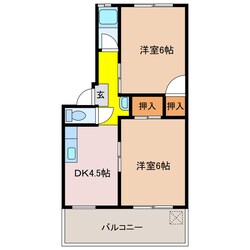 南日永駅 徒歩4分 2階の物件間取画像